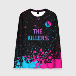Мужской лонгслив 3D The Killers - neon gradient посередине