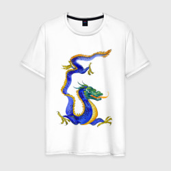 Мужская футболка хлопок Кобальтовый дракон
