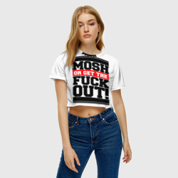 Женская футболка Crop-top 3D Mosh or get out now - фото 2