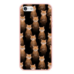 Чехол для iPhone 5/5S матовый Бесконечные рыжие коты