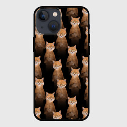 Чехол для iPhone 13 mini Бесконечные рыжие коты