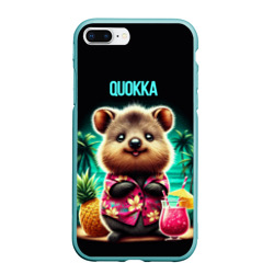 Чехол для iPhone 7Plus/8 Plus матовый Квокка кенгуру море пальмы Гавайи