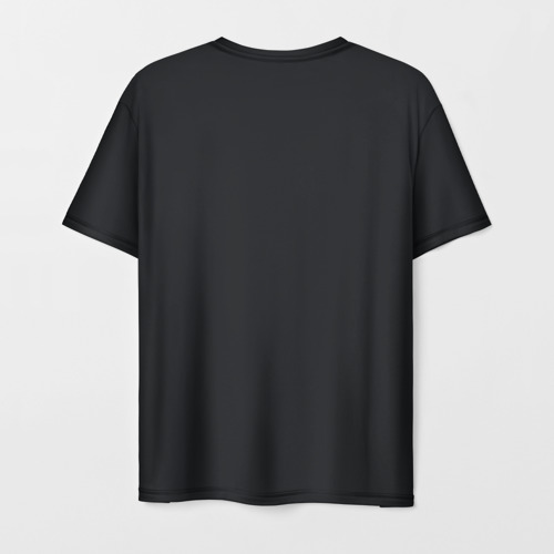 Мужская футболка 3D с принтом Черный кот оборотень - Булгаков, вид сзади #1