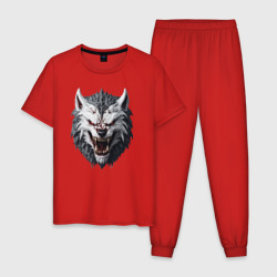 Мужская пижама хлопок Волк-оборотень
