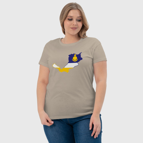 Женская футболка хлопок Республика Бурятия, цвет миндальный - фото 6