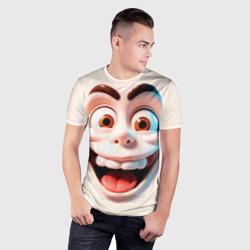 Мужская футболка 3D Slim Сумасшедшее лицо мультяшки - фото 2