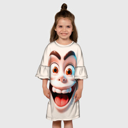 Детское платье 3D Сумасшедшее лицо мультяшки - фото 2