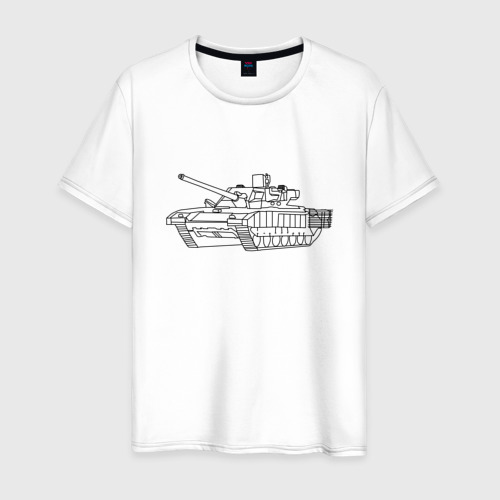 Мужская футболка хлопок Контурный танк, цвет белый