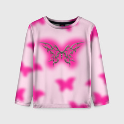 Детский лонгслив 3D Y2K pink butterfly