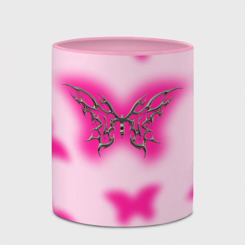 Кружка с полной запечаткой с принтом Y2K pink butterfly, фото #4