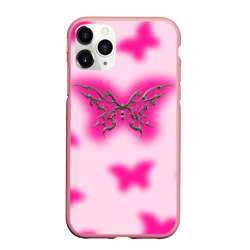 Чехол для iPhone 11 Pro Max матовый Y2K pink butterfly