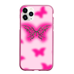 Чехол для iPhone 11 Pro Max матовый Y2K pink butterfly