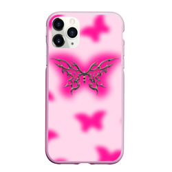 Чехол для iPhone 11 Pro Max матовый Y2K pink butterfly