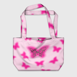 Пляжная сумка 3D Y2K pink butterfly