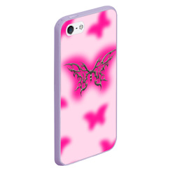 Чехол для iPhone 5/5S матовый Y2K pink butterfly - фото 2
