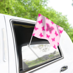 Флаг для автомобиля Y2K pink butterfly - фото 2