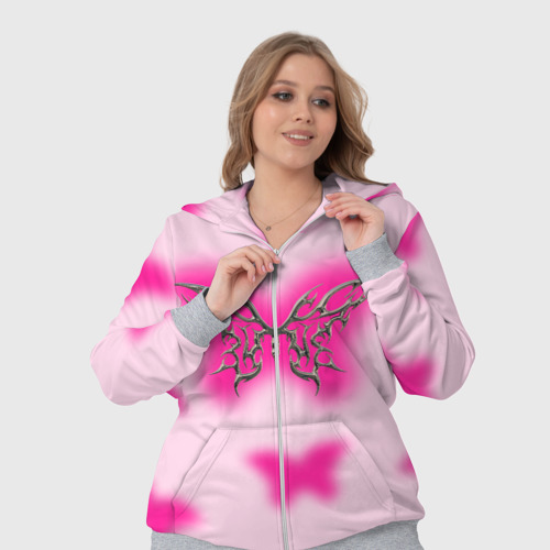Женский костюм 3D Y2K pink butterfly, цвет меланж - фото 7