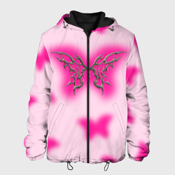 Мужская куртка 3D Y2K pink butterfly