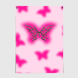 Постер Y2K pink butterfly