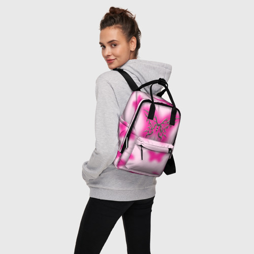 Женский рюкзак 3D с принтом Y2K pink butterfly, вид сбоку #3