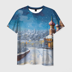 Мужская футболка 3D Москва  новый год