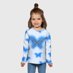 Детский лонгслив 3D Y2K blue butterfly - фото 2