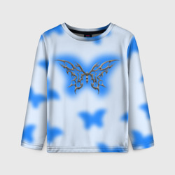Детский лонгслив 3D Y2K blue butterfly