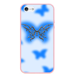 Чехол для iPhone 5/5S матовый Y2K blue butterfly