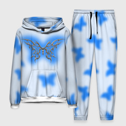 Мужской костюм с толстовкой 3D Y2K blue butterfly
