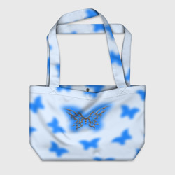 Пляжная сумка 3D Y2K blue butterfly