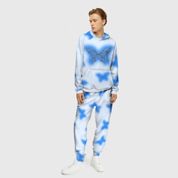 Мужской костюм с толстовкой 3D Y2K blue butterfly - фото 2