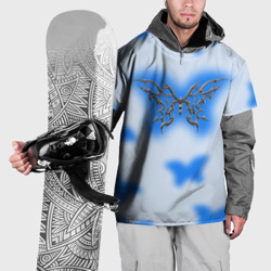 Накидка на куртку 3D Y2K blue butterfly