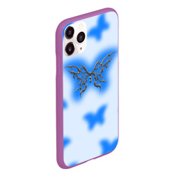 Чехол для iPhone 11 Pro Max матовый Y2K blue butterfly - фото 2