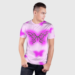Мужская футболка 3D Slim Y2K purple butterfly - фото 2