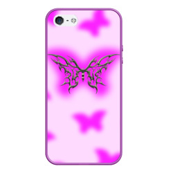 Чехол для iPhone 5/5S матовый Y2K purple butterfly