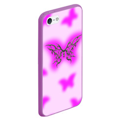 Чехол для iPhone 5/5S матовый Y2K purple butterfly - фото 2