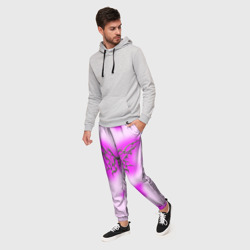Мужские брюки 3D Y2K purple butterfly - фото 2