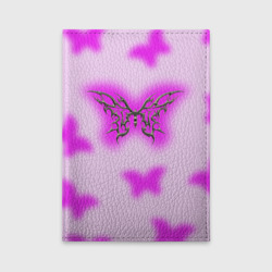 Обложка для автодокументов Y2K purple butterfly