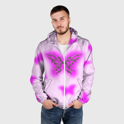 Мужская ветровка 3D Y2K purple butterfly - фото 2