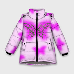Зимняя куртка для девочек 3D Y2K purple butterfly