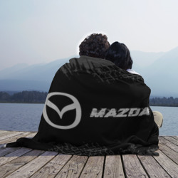 Плед 3D Mazda speed на темном фоне со следами шин по-горизонтали - фото 2