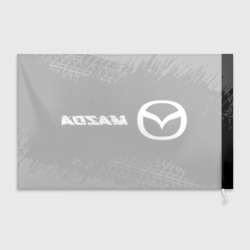 Флаг 3D Mazda speed на темном фоне со следами шин по-горизонтали - фото 2