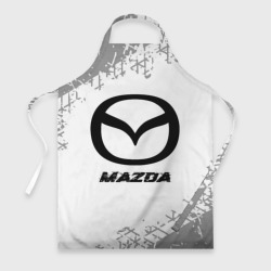 Фартук 3D Mazda speed на светлом фоне со следами шин