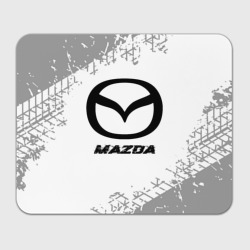 Прямоугольный коврик для мышки Mazda speed на светлом фоне со следами шин