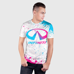 Мужская футболка 3D Slim Infiniti neon gradient style - фото 2