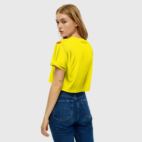 Женская футболка Crop-top 3D Пикачу - весёлый покемон, цвет 3D печать - фото 5