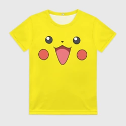 Женская футболка 3D Пикачу - весёлый покемон