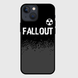 Чехол для iPhone 13 mini Fallout glitch на темном фоне посередине