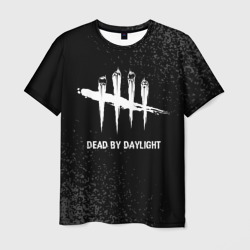 Мужская футболка 3D Dead by Daylight glitch на темном фоне