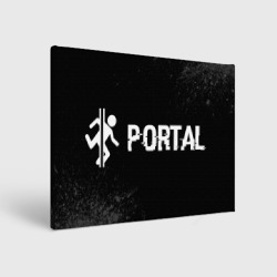 Холст прямоугольный Portal glitch на темном фоне по-горизонтали